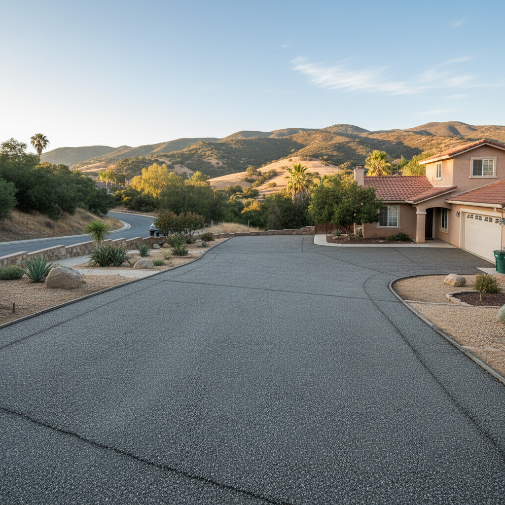 Completed asphalt milling work at a residential property in Trabuco Canyon, CA