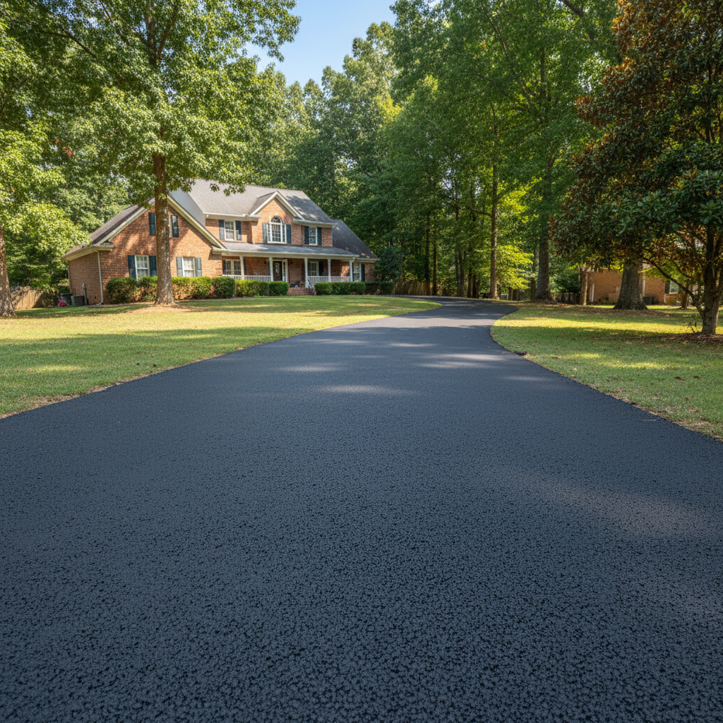Completed asphalt repair work at a residential property in Decatur, GA