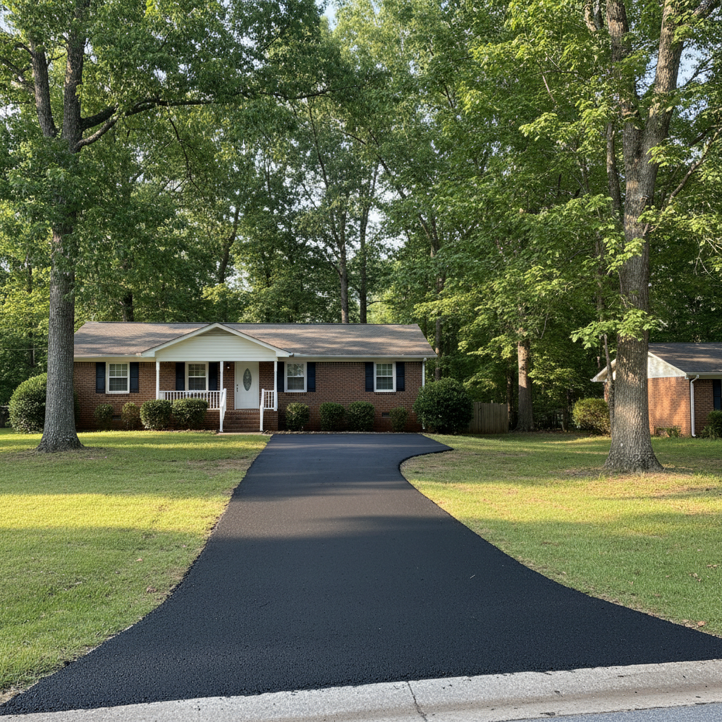 Completed residential asphalt work at a residential property in Decatur, GA