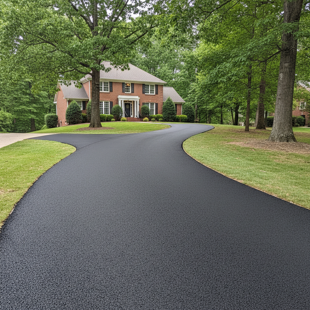 Completed asphalt paving work at a residential property in Atlanta, GA