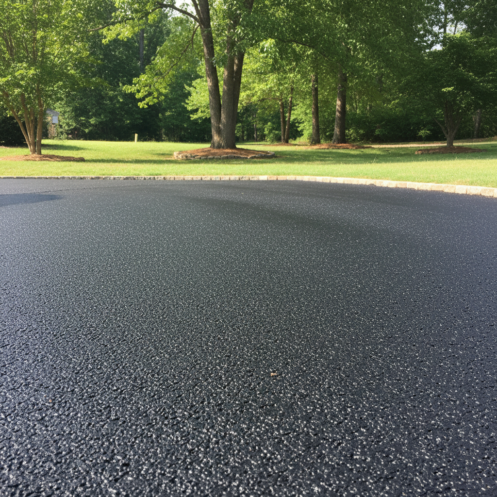 Completed driveway paving work at a residential property in Decatur, GA