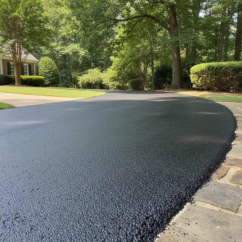 Completed asphalt sealcoating work at a residential property in Atlanta, GA