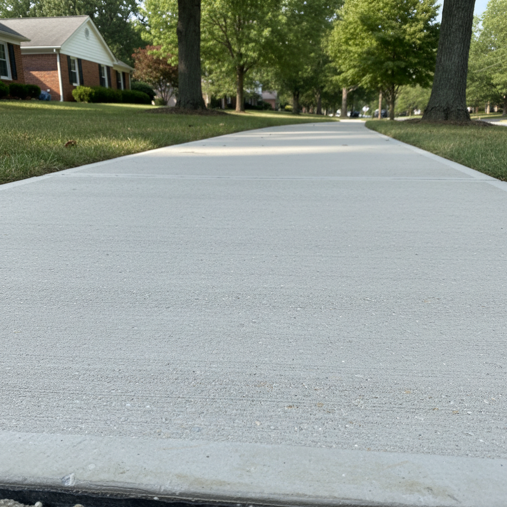 Completed concrete sidewalks work at a residential property in Waldorf, MD