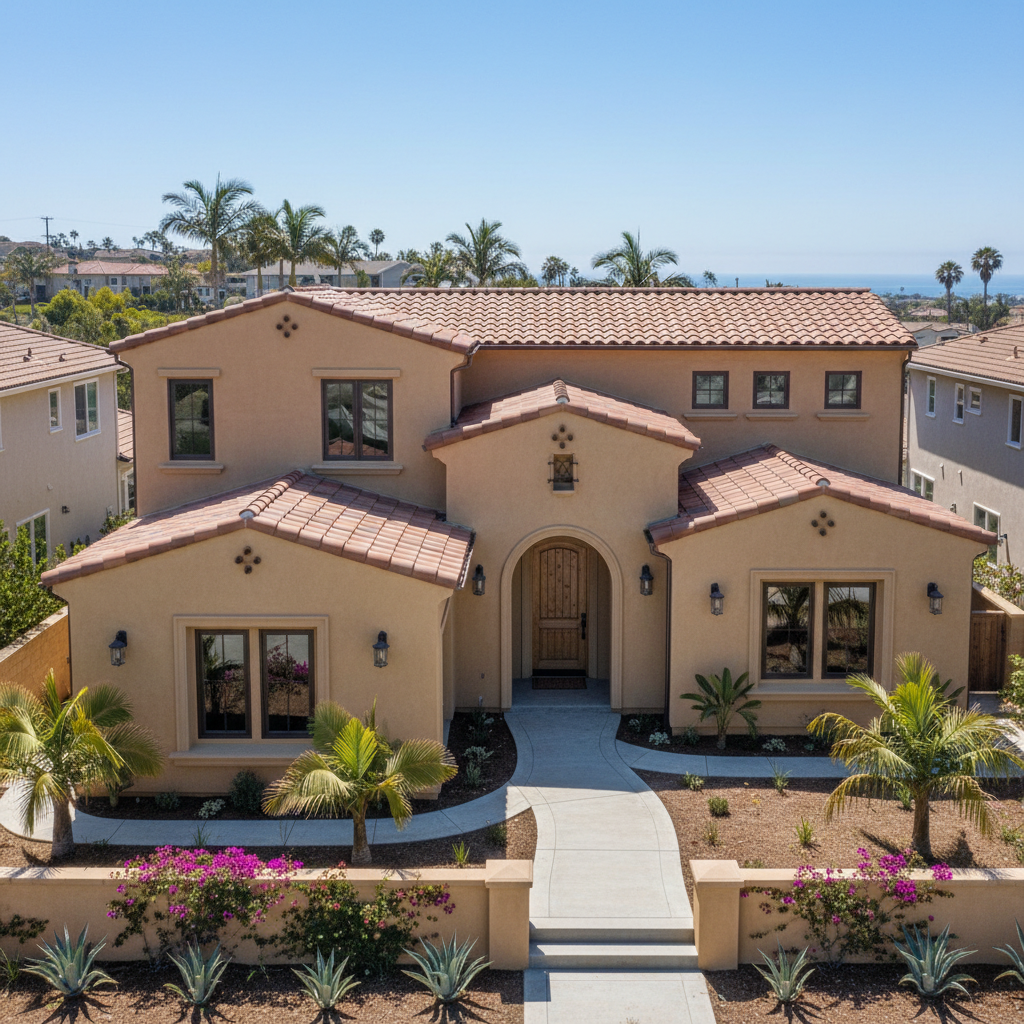 Completed commercial stucco work at a residential property in Huntington Beach, CA