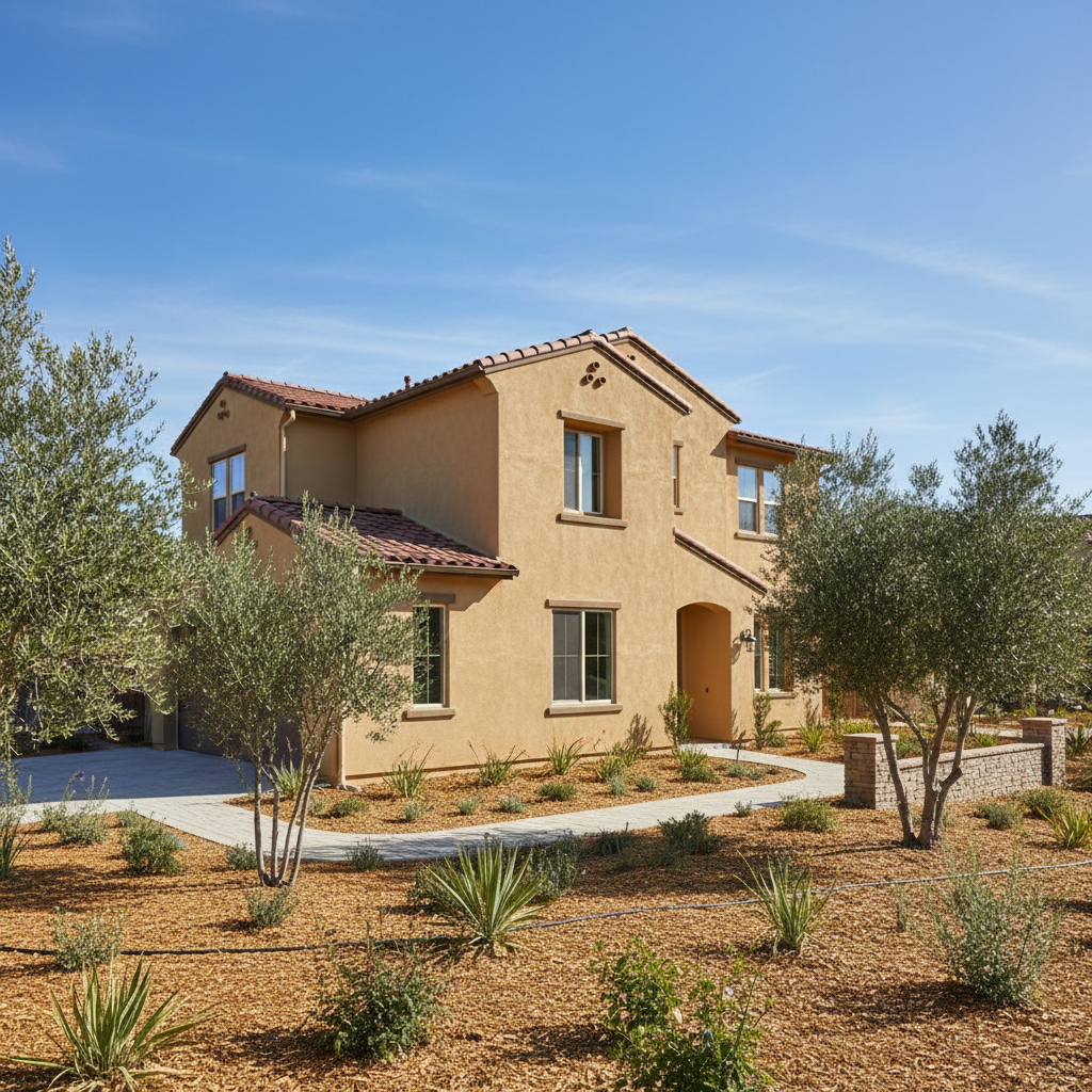 Completed commercial stucco work at a residential property in Riverside, CA