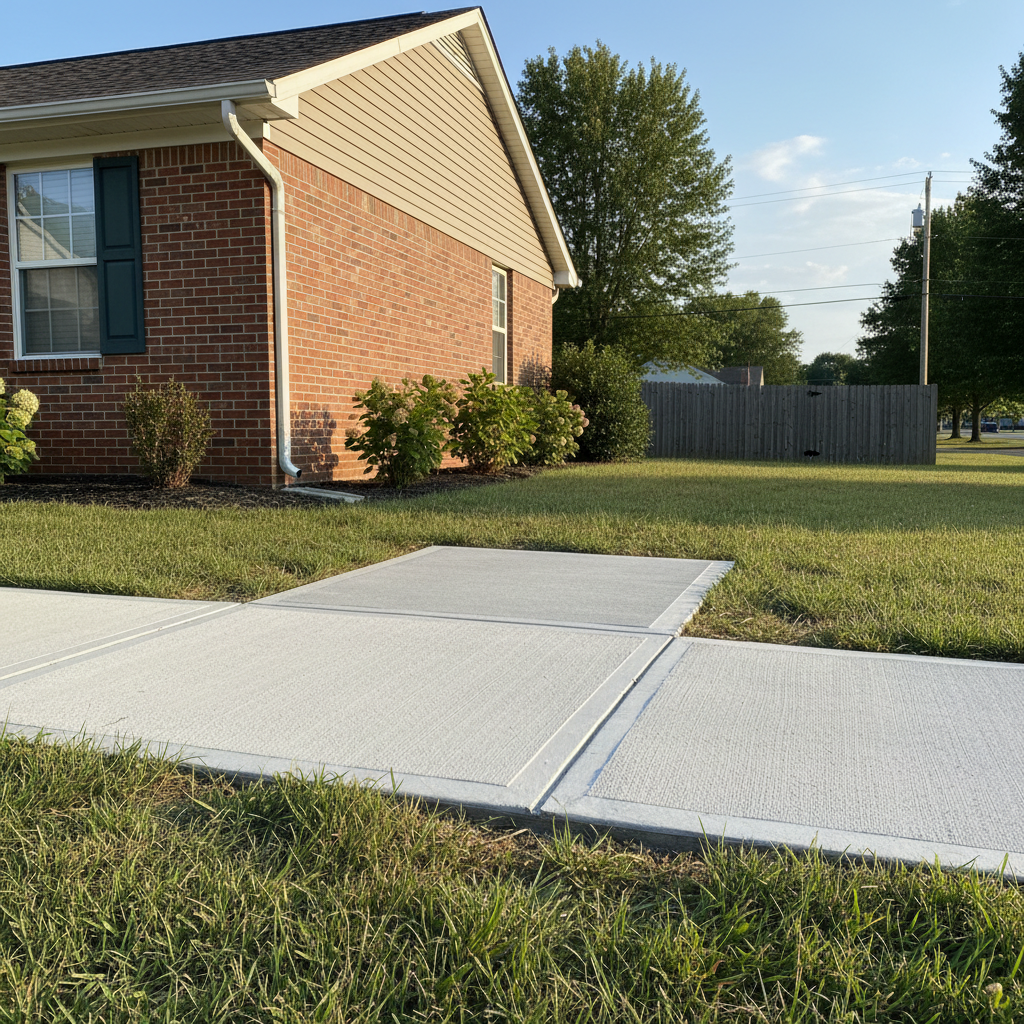 Completed concrete repair work at a residential property in Waldorf, MD