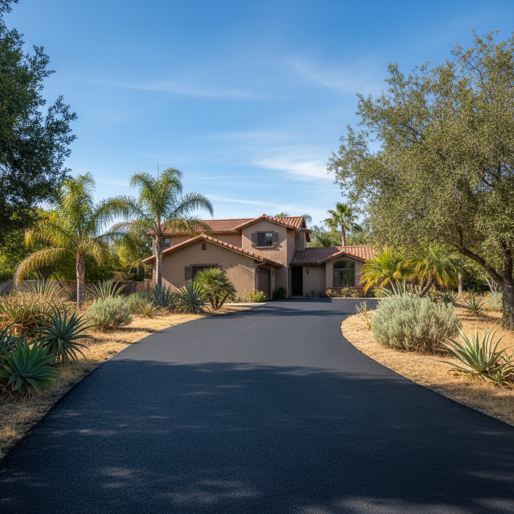 Completed residential asphalt work at a residential property in Laguna Niguel, CA