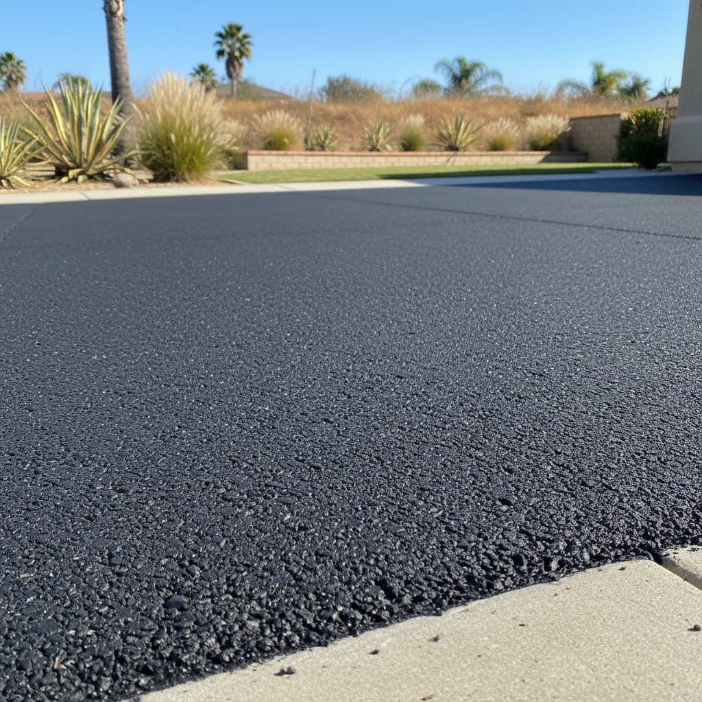 Completed residential asphalt work at a residential property in Menifee, CA
