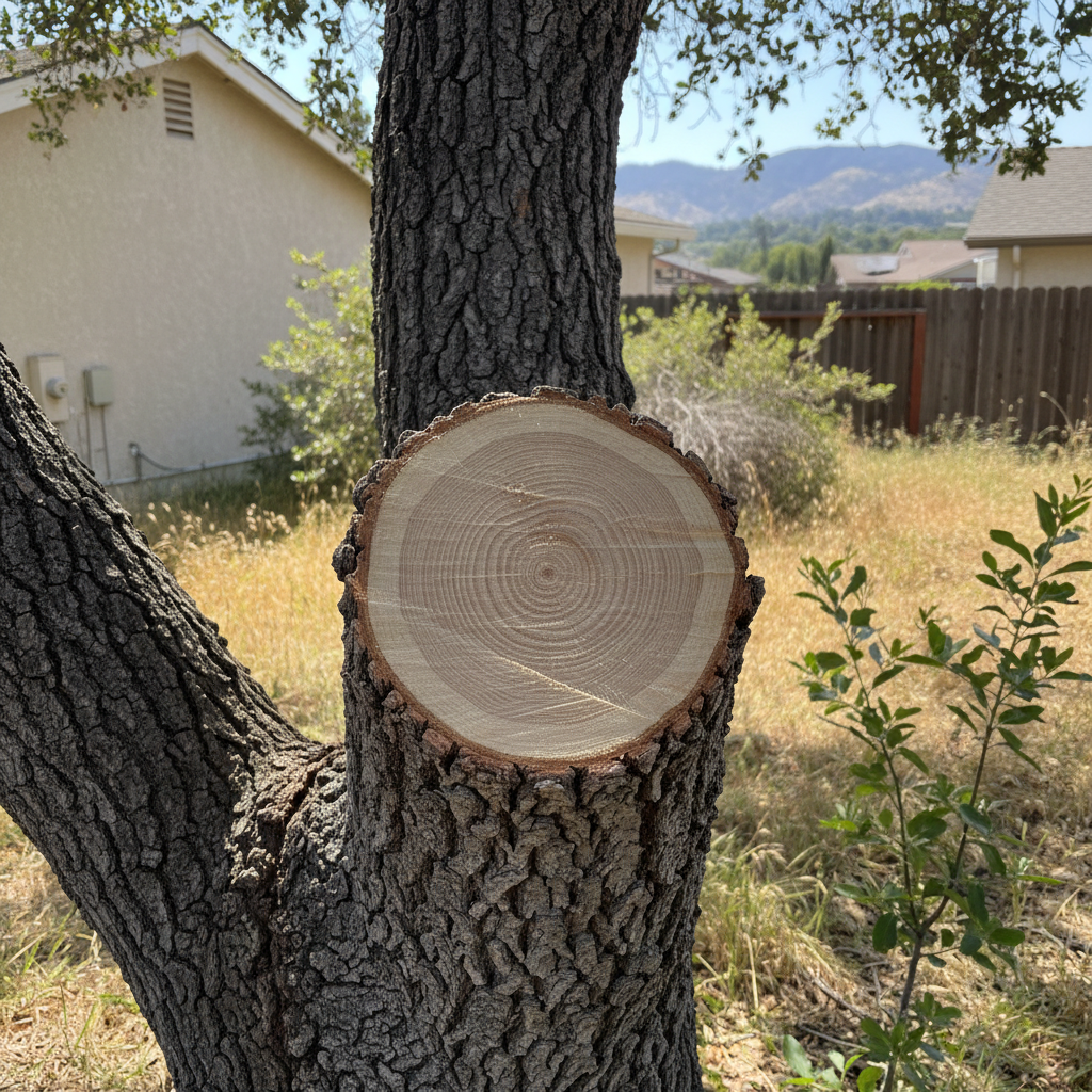 Completed tree trimming work at a residential property in Fremont, CA