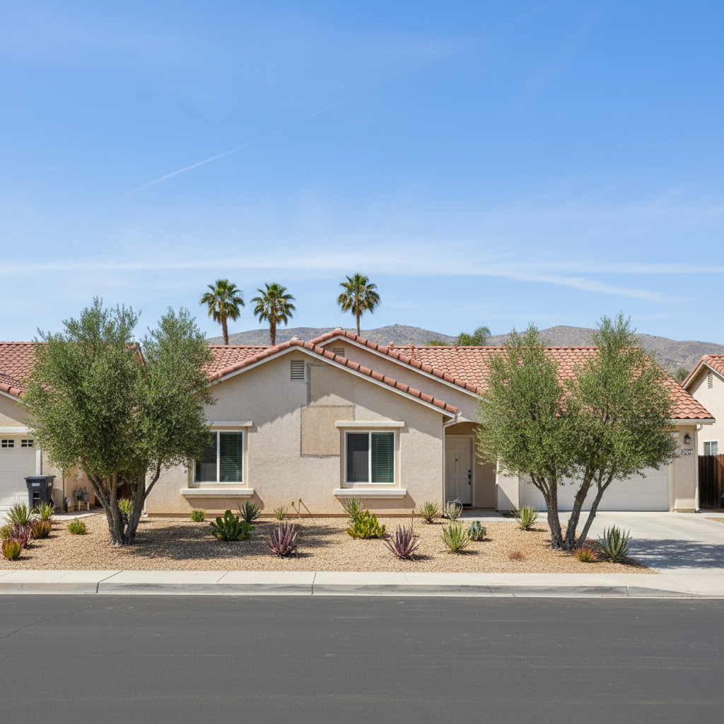 Completed stucco repair work at a residential property in Riverside, CA