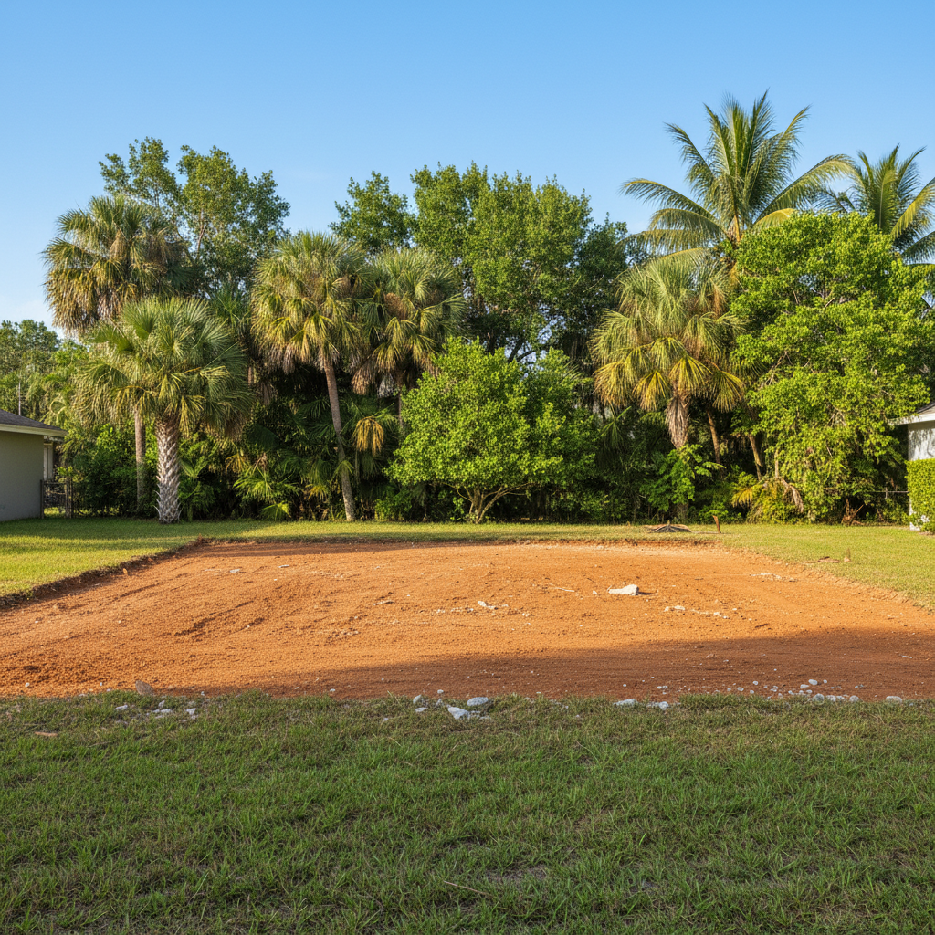 Completed excavation work at a residential property in Cape Coral, FL