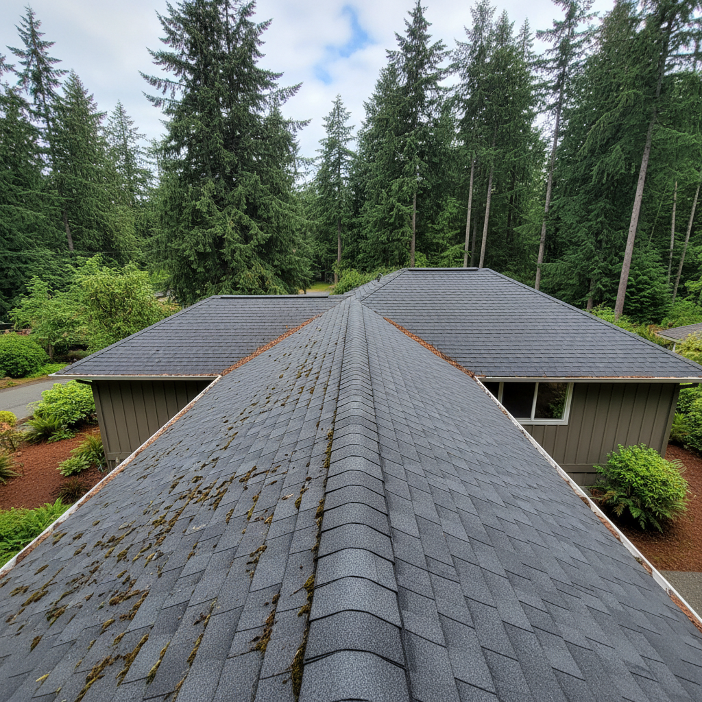 Completed roof replacement work at a residential property in Sammamish, WA