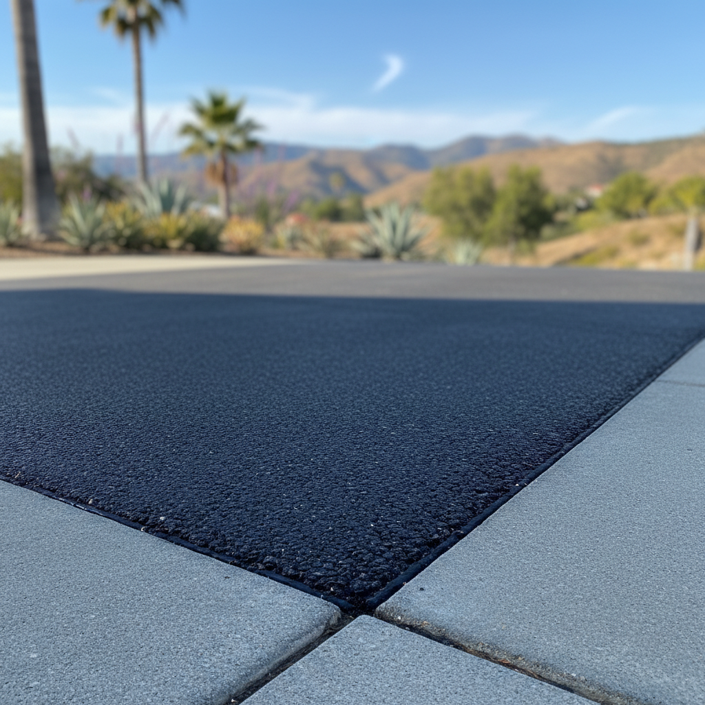 Completed asphalt repair work at a residential property in Laguna Niguel, CA