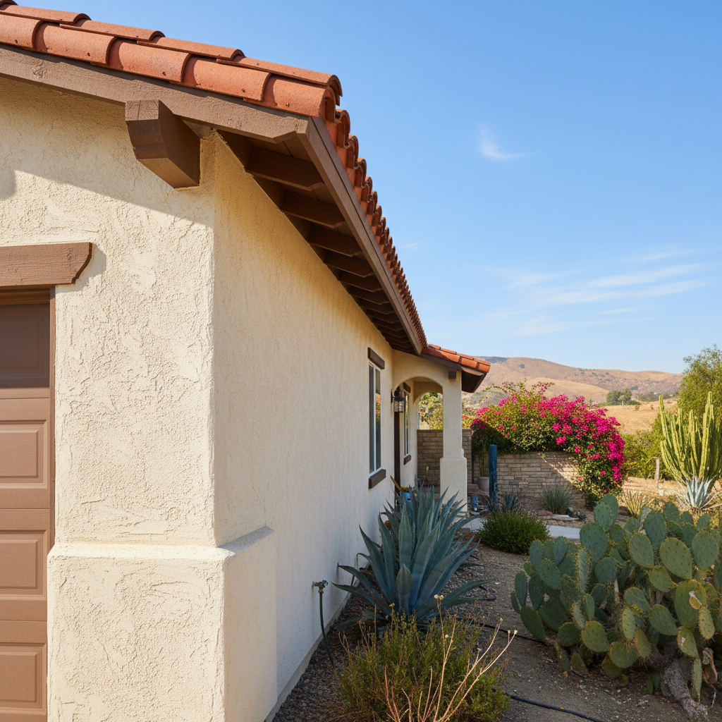 Completed stucco removal work at a residential property in Azusa, CA