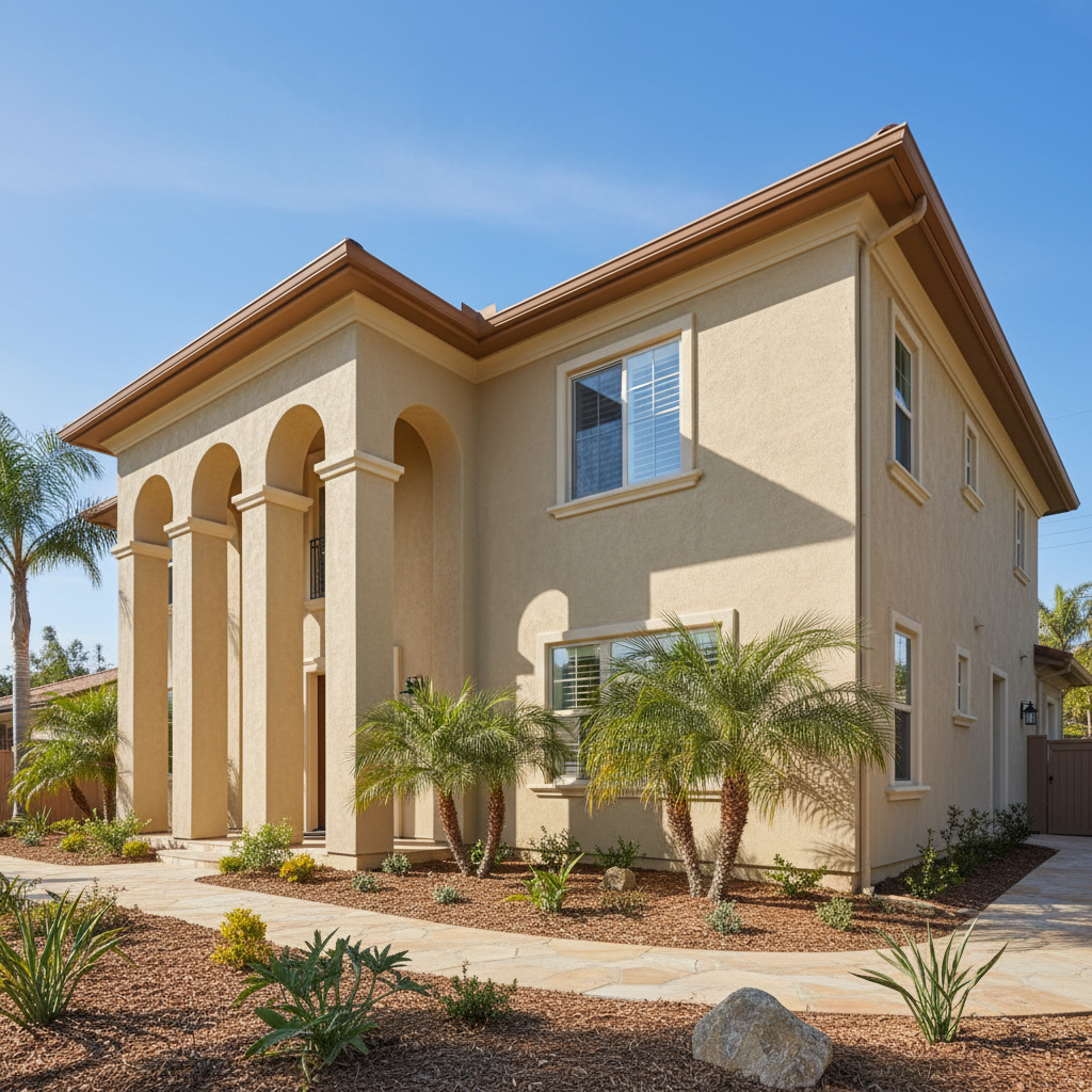 Completed commercial stucco work at a residential property in Azusa, CA