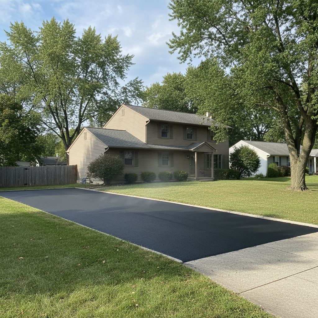 Completed residential asphalt work at a residential property in Cleveland, OH