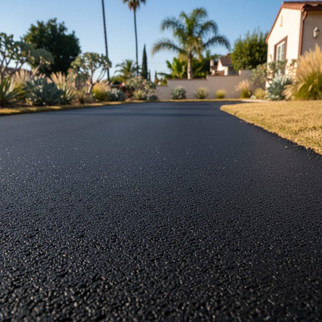 Completed asphalt milling work at a residential property in Los Angeles, CA