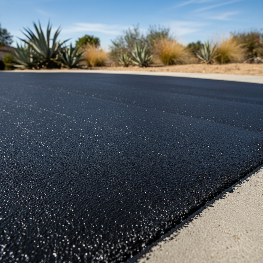 Completed asphalt sealcoating work at a residential property in Los Angeles, CA