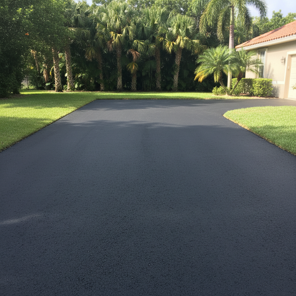 Completed commercial asphalt work at a residential property in Boca Raton, FL