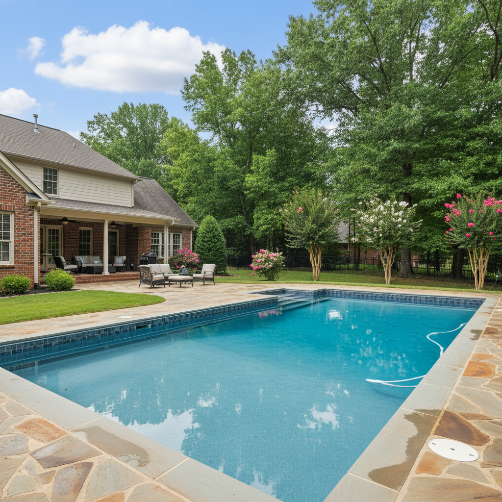 Completed pool maintenance plans work at a residential property in Hendersonville, TN