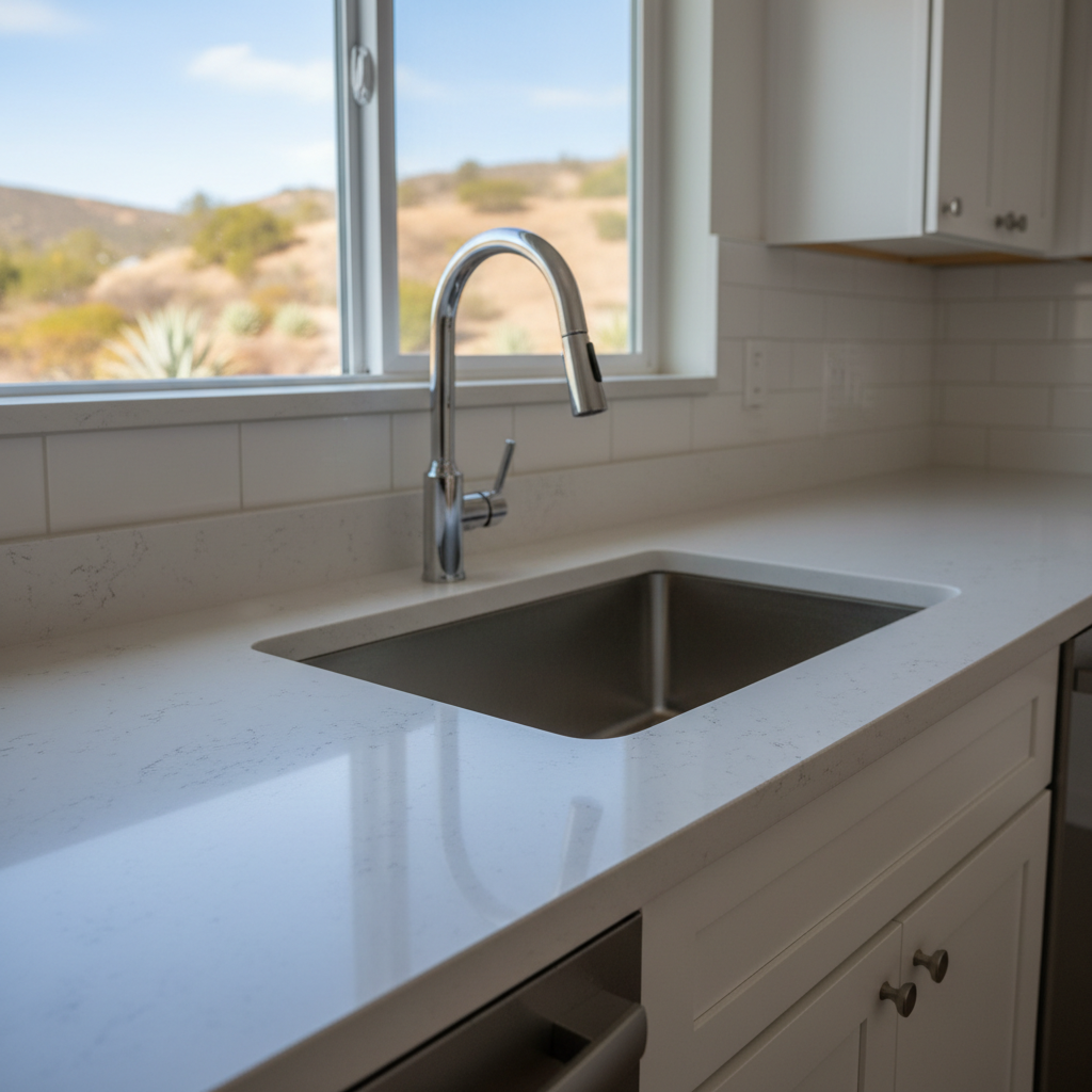Completed countertop installation work at a residential property in Chula Vista, CA
