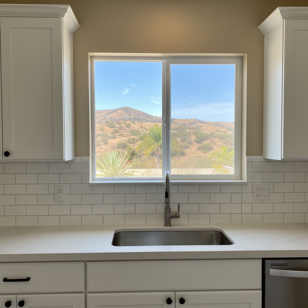 Completed backsplash installation work at a residential property in Chula Vista, CA