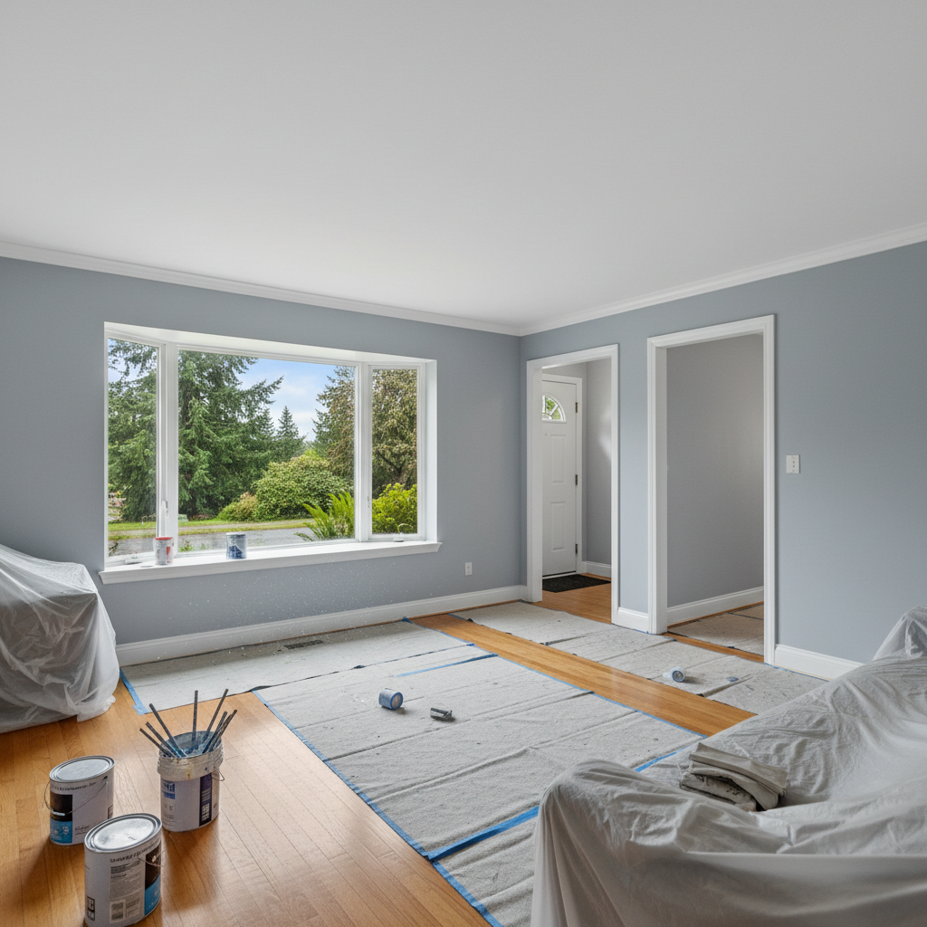 Completed interior painting work at a residential property in Burien, WA
