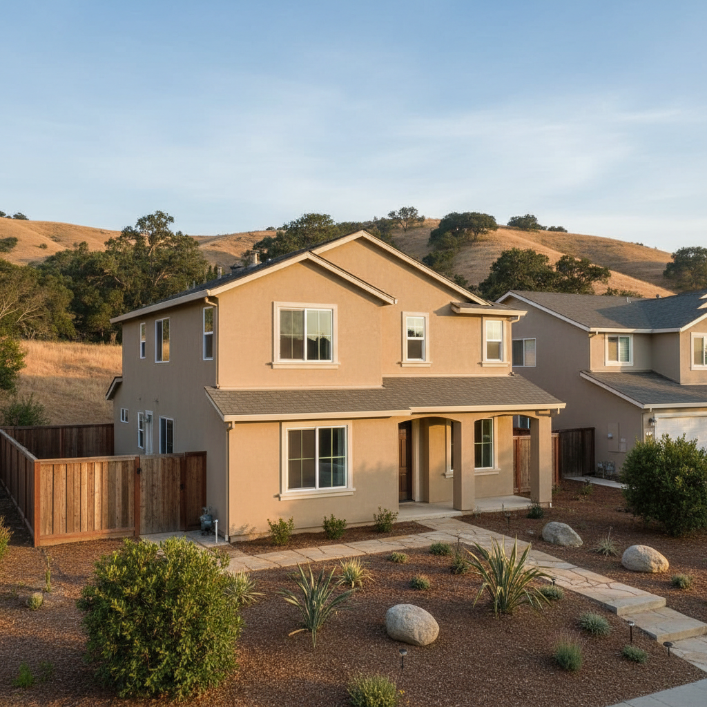 Completed stucco installation work at a residential property in San Bruno, CA