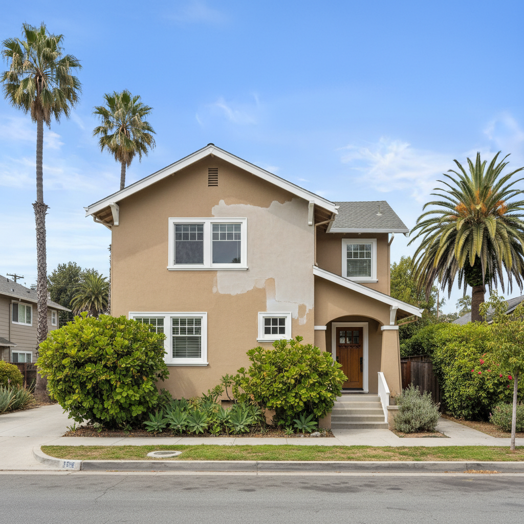 Completed stucco repair work at a residential property in Alameda, CA