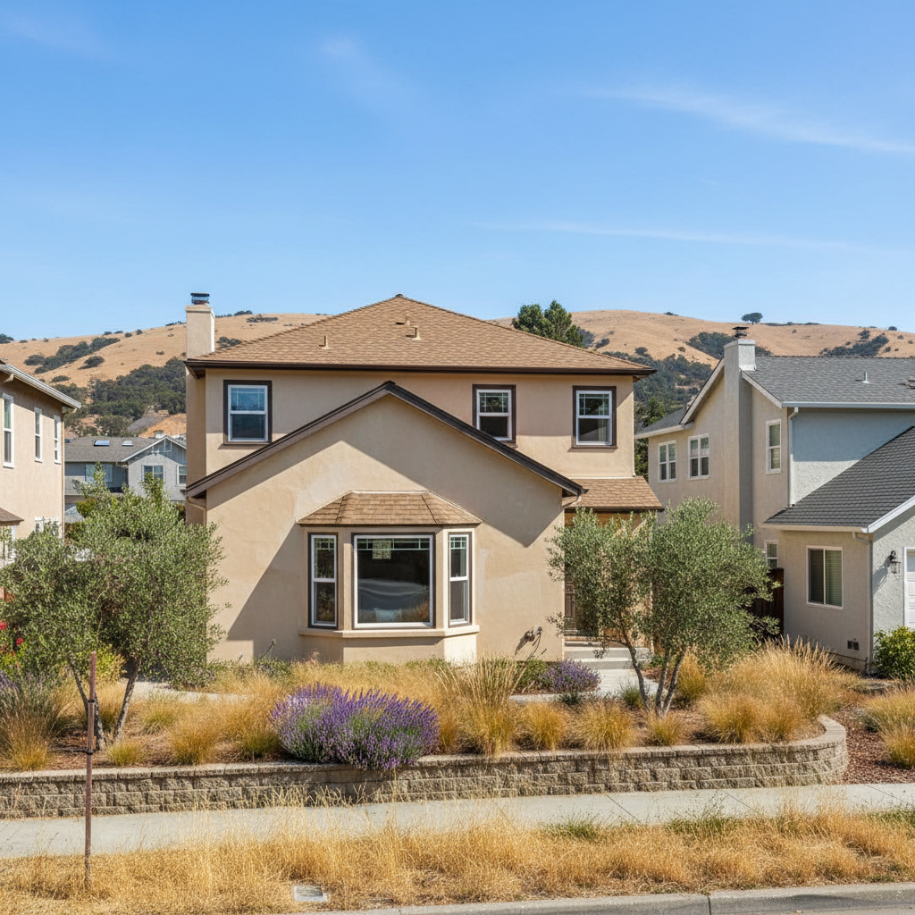 Completed stucco repair work at a residential property in San Bruno, CA