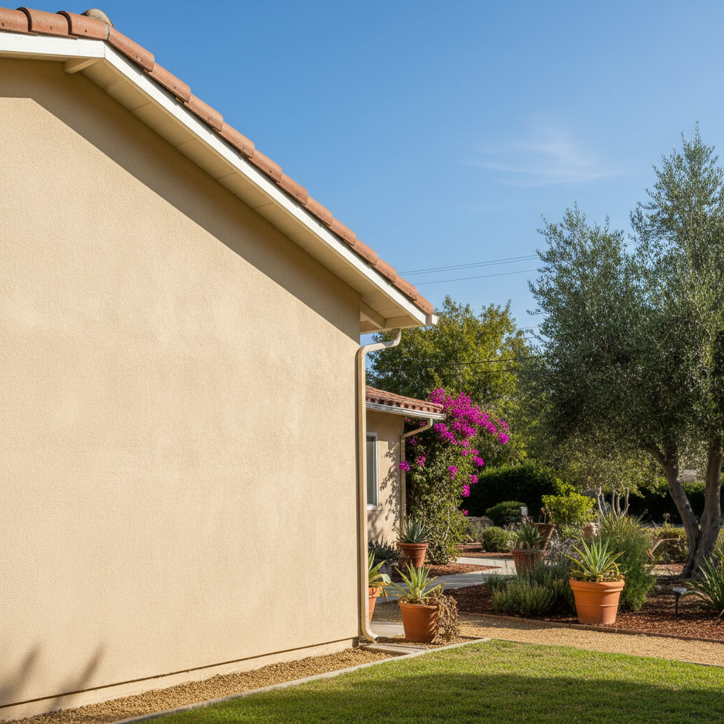Completed residential stucco work at a residential property in Arcadia, CA