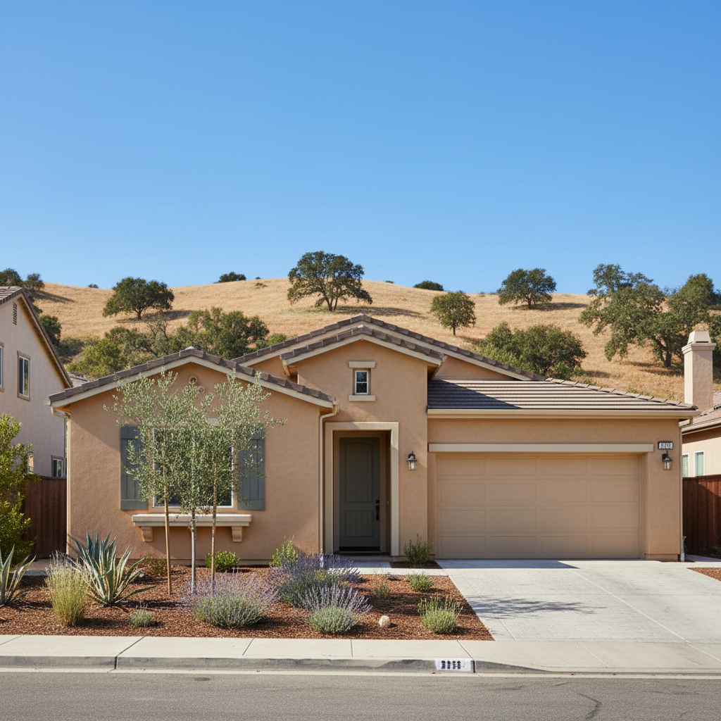 Completed stucco painting work at a residential property in Arcadia, CA