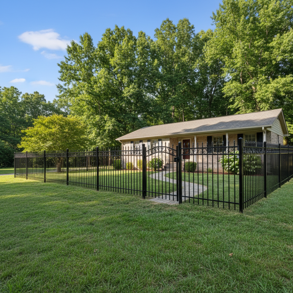 Completed ornamental iron fencing work at a residential property in Rockford, TN