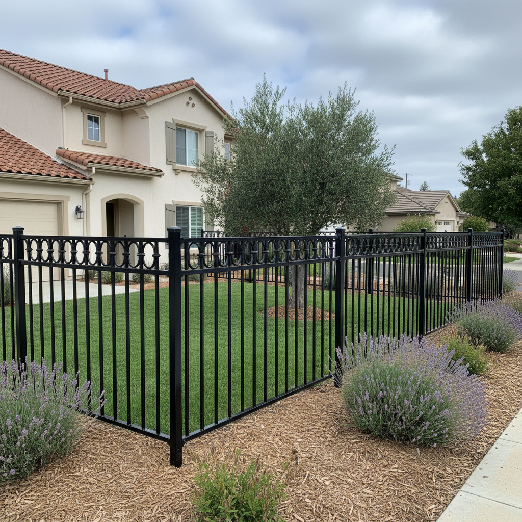 Completed ornamental iron fencing work at a residential property in Vallejo, CA