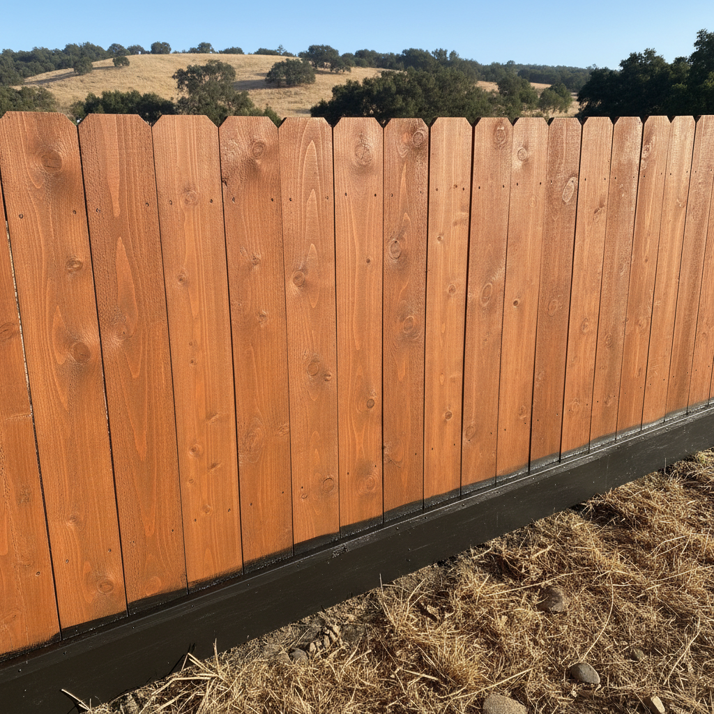 Completed fence staining and painting work at a residential property in Vallejo, CA