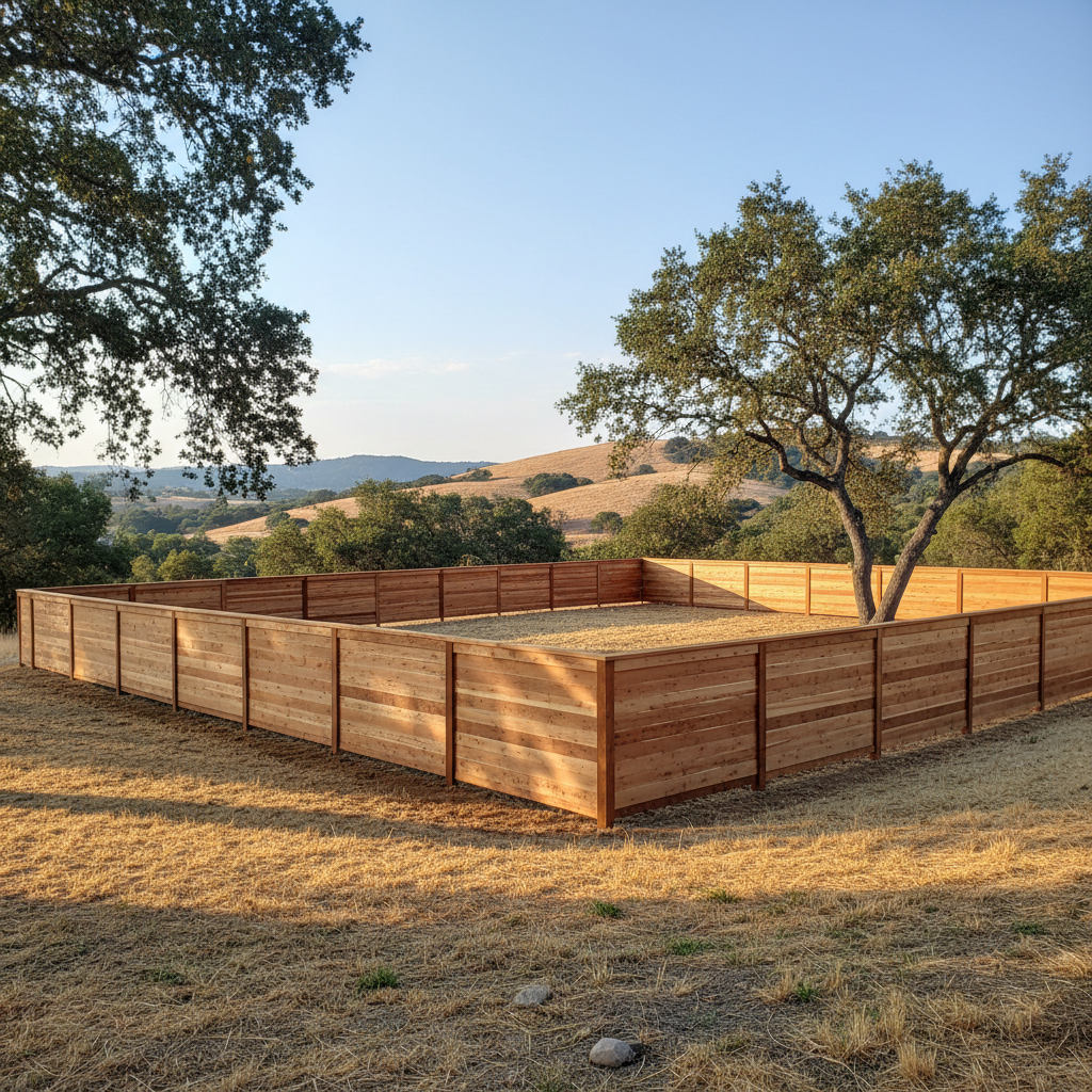 Completed wood fence installation work at a residential property in American Canyon, CA