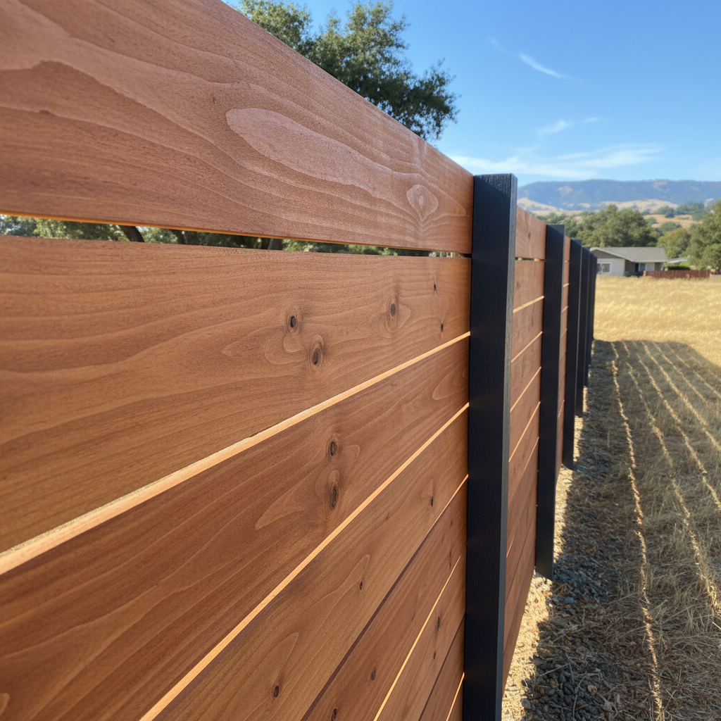 Completed fence staining and painting work at a residential property in Vallejo, CA