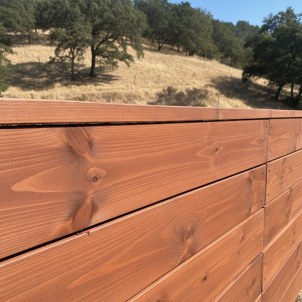Completed fence staining and painting work at a residential property in American Canyon, CA