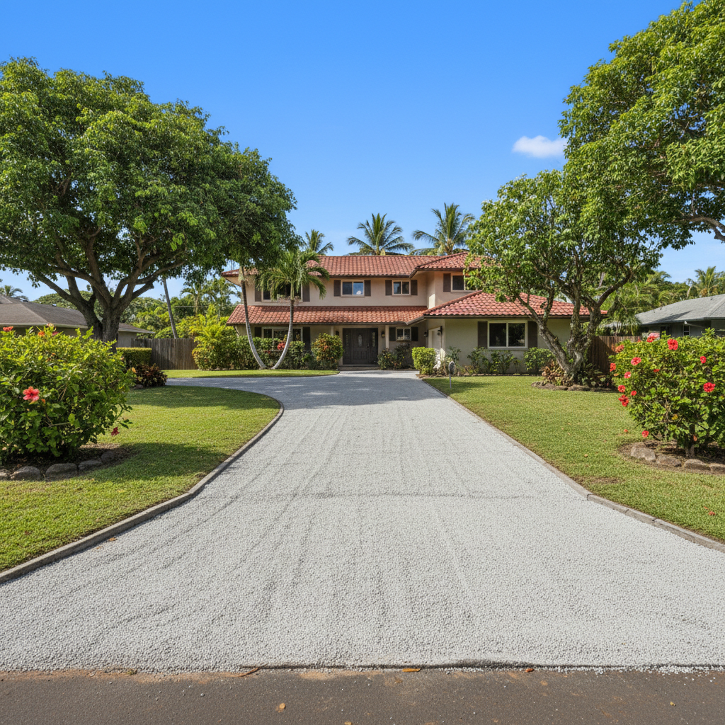 Completed asphalt milling work at a residential property in Honolulu, HI