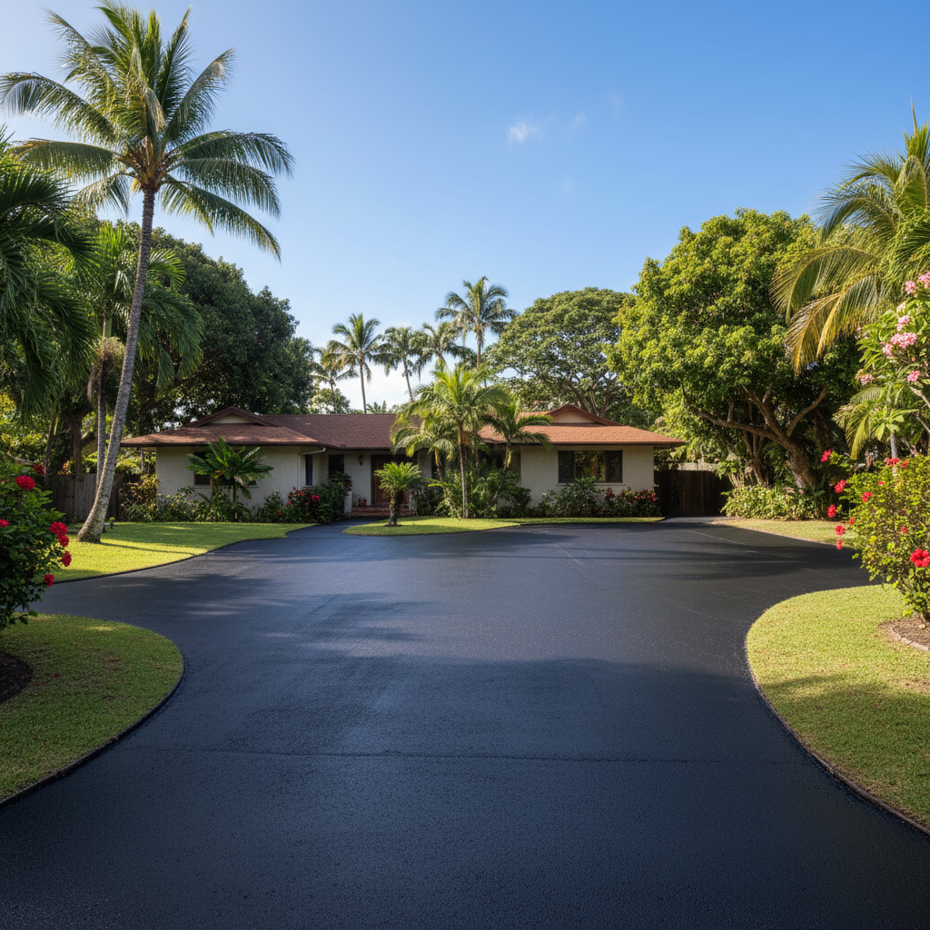 Completed slurry coating work at a residential property in Honolulu, HI