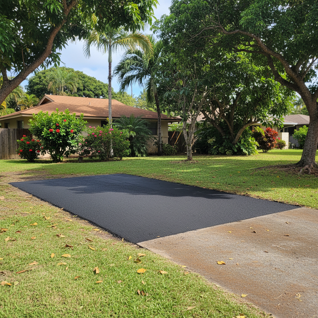 Completed asphalt patching work at a residential property in Honolulu, HI