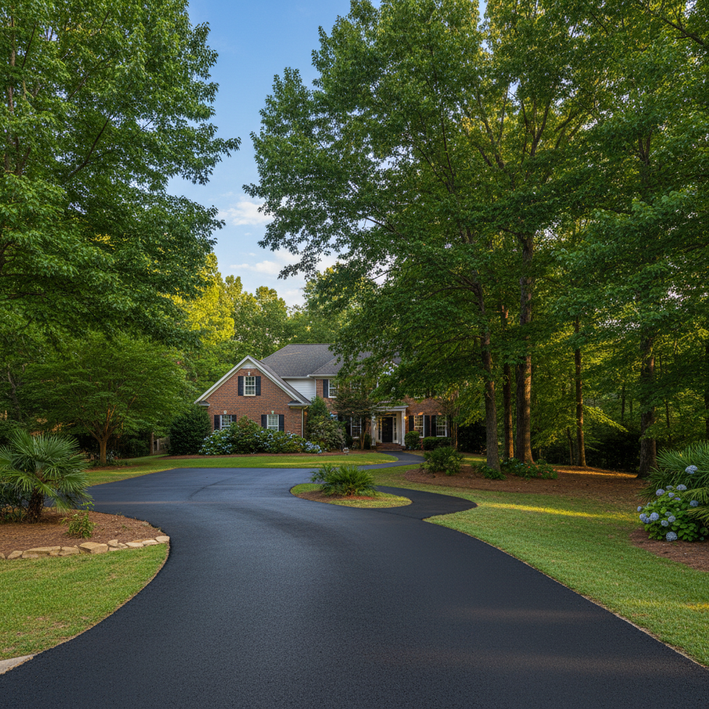 Completed residential asphalt work at a residential property in Tuscaloosa, AL