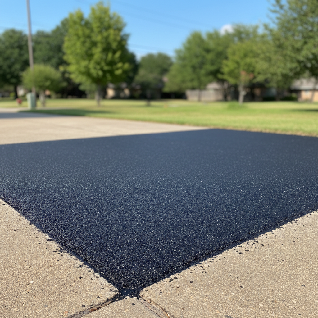 Completed asphalt patching work at a residential property in Temple, TX