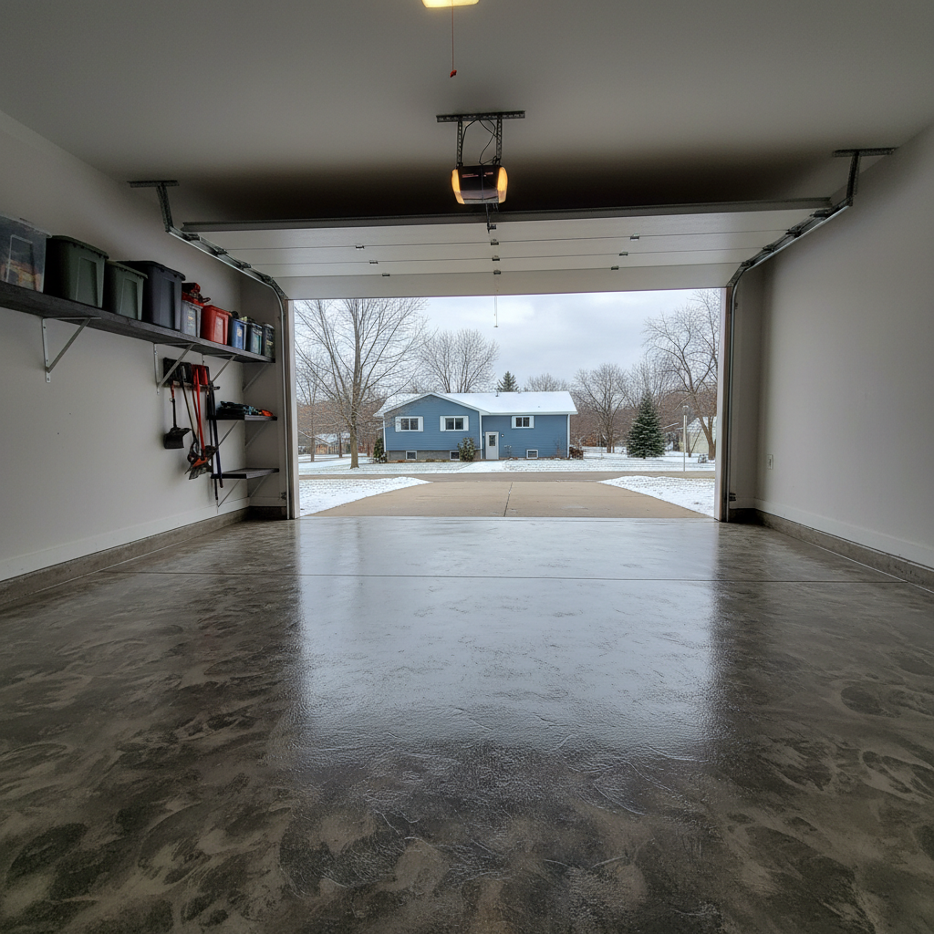 Completed decorative concrete coatings work at a residential property in Duluth, MN