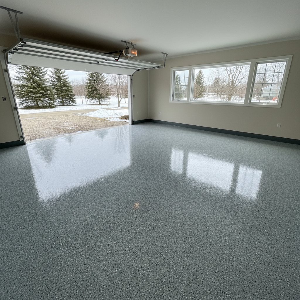 Completed commercial floor coatings work at a residential property in Hermantown, MN