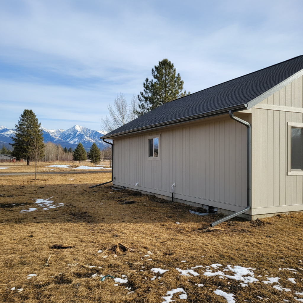 Completed gutter replacement work at a residential property in Polson, MT