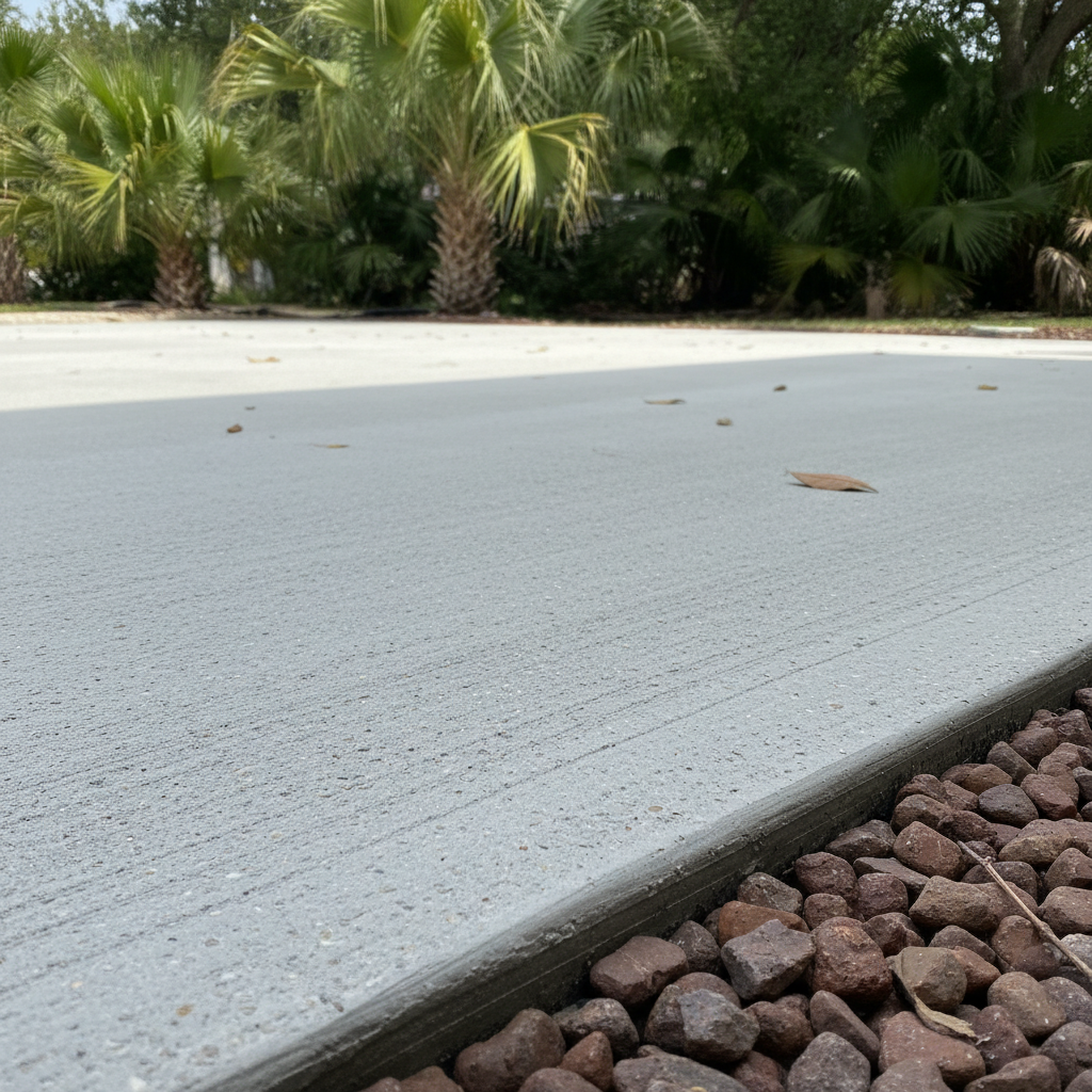 Completed concrete patios work at a residential property in Corpus Christi, TX