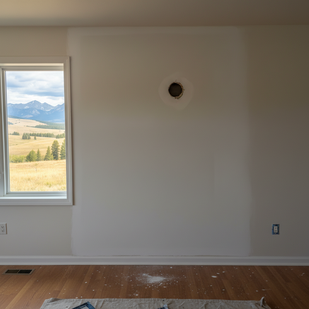 Completed drywall repair and painting work at a residential property in Big Sky, MT