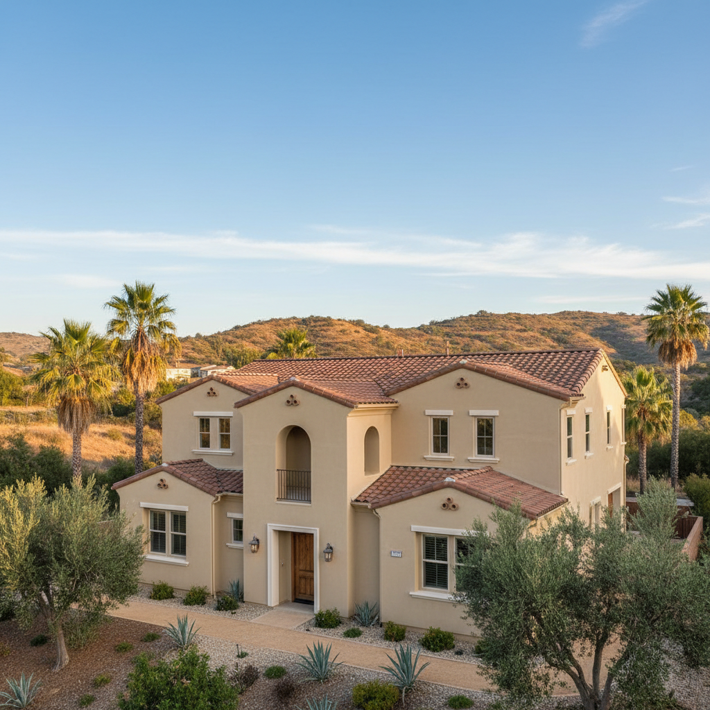 Completed stucco installation work at a residential property in Murrieta, CA
