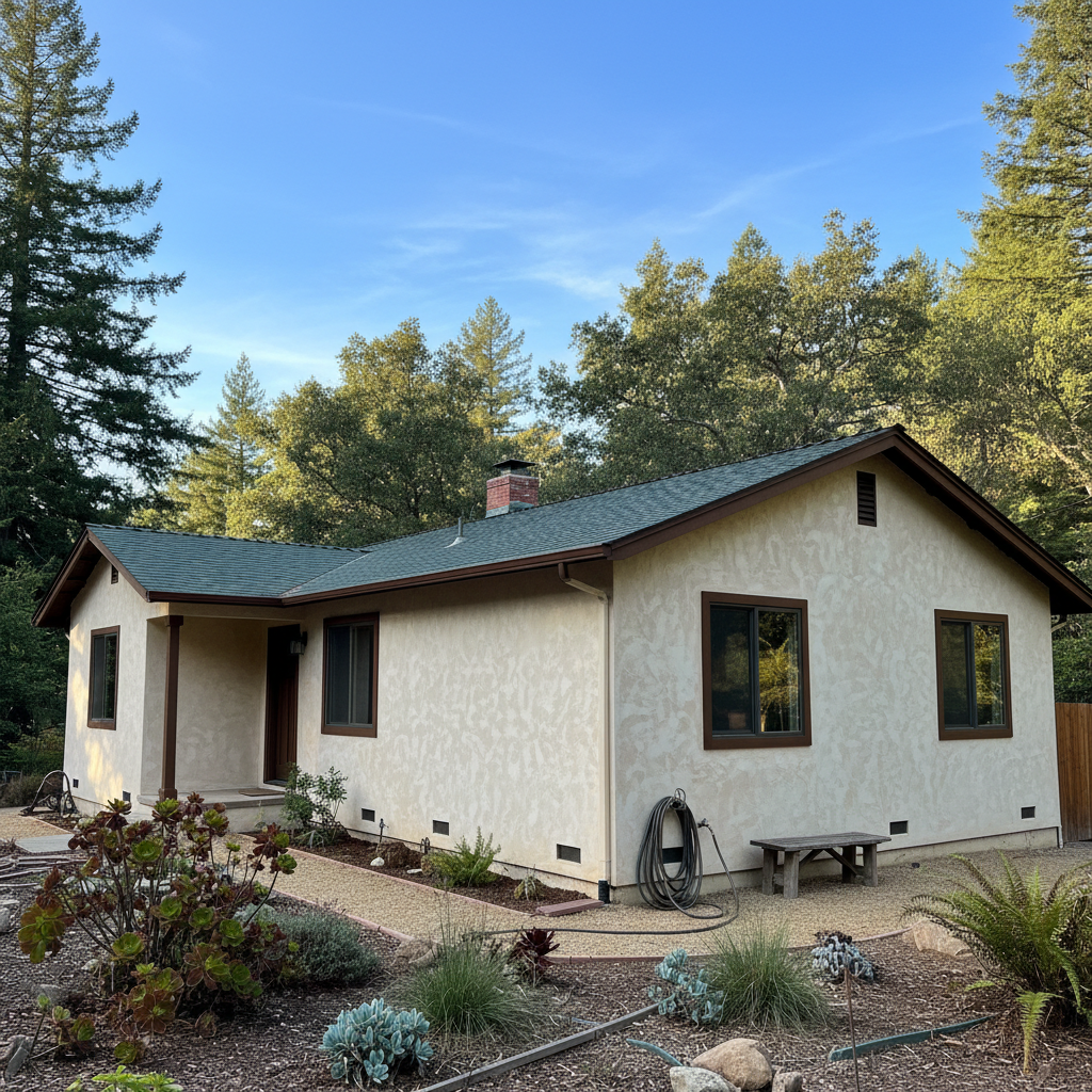 Completed stucco redashing work at a residential property in Felton, CA